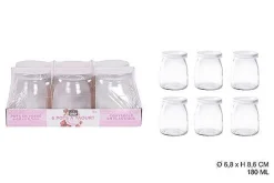 6 Bocaux Verre Pots A Yaourt 180Ml