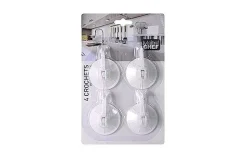 4 Crochets Ventouses Blanc