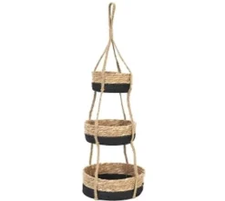 maxibazar 3 Paniers En Osier Suspendus 25X10 20X9 15X8