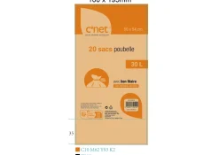 20 Sacs Poubelle 30L Avec Liens