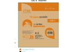 10 Sacs Poubelle 100L Avec Liens