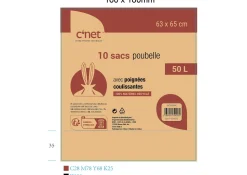 10 Sacs Poubelle 50L Avec Poignees