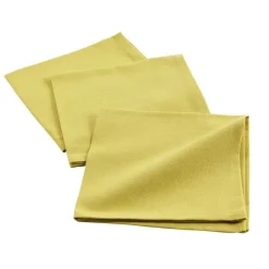 maxibazar 3 Serviettes De Table 40X40 Cm Coton Uni Initia Jaune