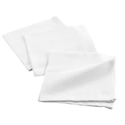 maxibazar 3 Serviettes De Table 40X40 Cm Coton Uni Initia Blanc