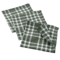 maxibazar 3 Serviettes De Table 45X45 Cm Coton Tisse Traditio Kaki