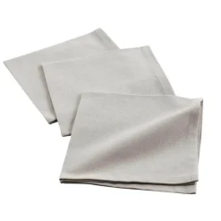 maxibazar 3 Serviettes De Table 40X40 Cm Coton Uni Initia Taupe