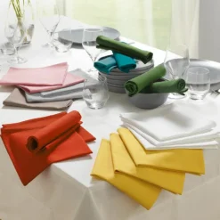 maxibazar 3 Serviettes De Table 40X40 Cm Coton Uni Initia Taupe