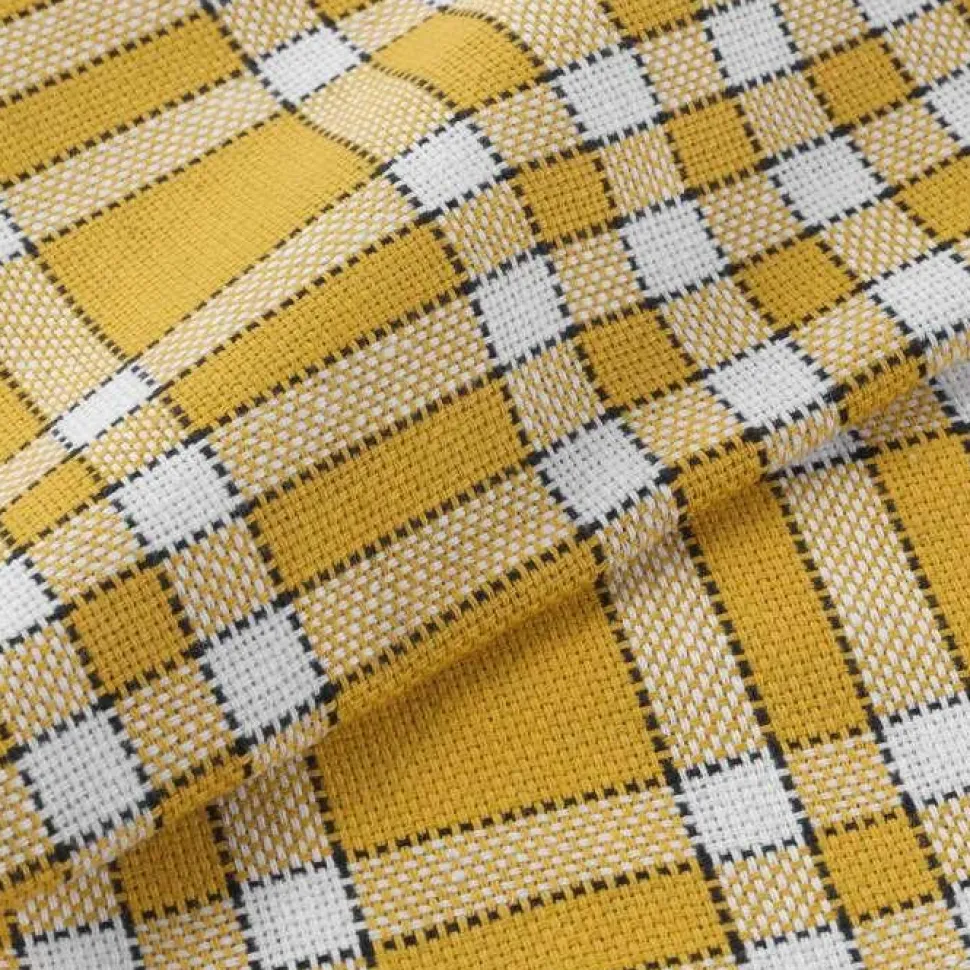 maxibazar 3 Serviettes De Table 45X45 Cm Coton Tisse Traditio Jaune