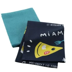 maxibazar 2 Torchons 50X70 Cm Coton Imp Uni Mini Chef Recette