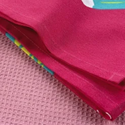 maxibazar 2 Torchons 50X70 Cm Coton Imprime Nid Abeille Uni Mini Fee