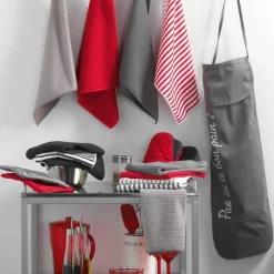 maxibazar 3 Torchons 40X40 Cm Microfibre Cuistot Anthrac 2 Unis 1 Raye