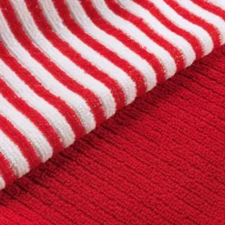 maxibazar 3 Torchons 40X40 Cm Microfibre Cuistot Rouge 2 Unis 1 Raye