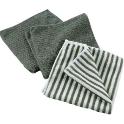 maxibazar 3 Torchons 40X40 Cm Microfibre Cuistot Kaki
