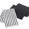 maxibazar 3 Torchons 40X40 Cm Microfibre Cuistot Noir 2 Unis 1 Raye