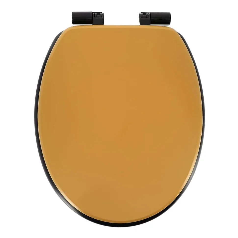 Abattant Wc Assise Noire Attaches Ocre Noir