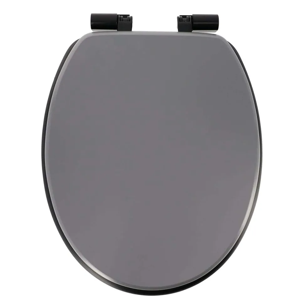 Abattant Wc Assise Noire Attaches Gris Noir