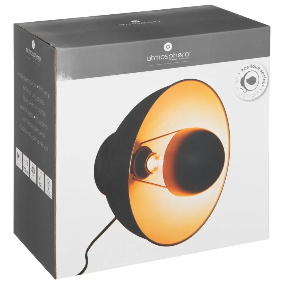 maxibazar Applique Metal Lahti Noir Dore D.29Cm