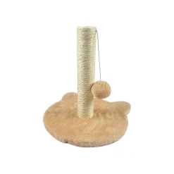 Arbre A Chaton Socle Tete De Chat Et Jouet 30X33Cm Ecru