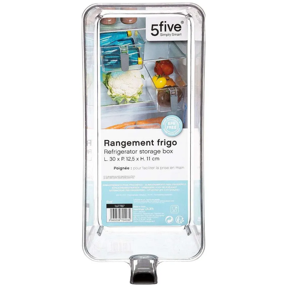 Bac Rangement Frigo Avec Poignee D.12.5X27.5X11Cm