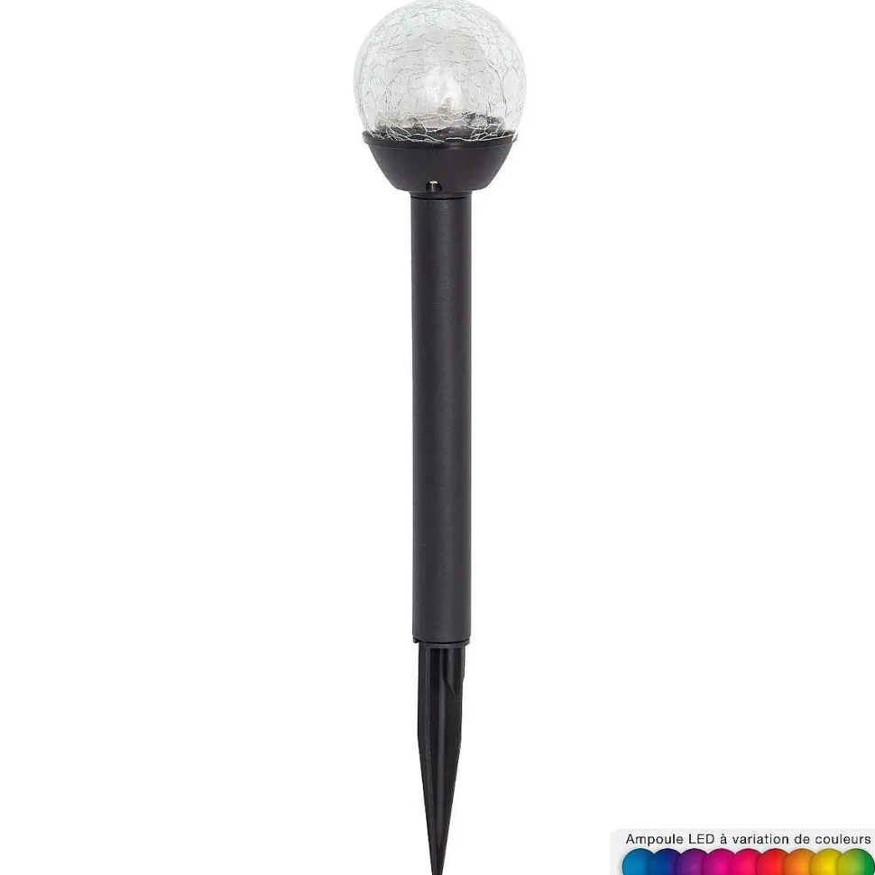 Balise Solaire A Planter Verre Noir Carry H.32Cm