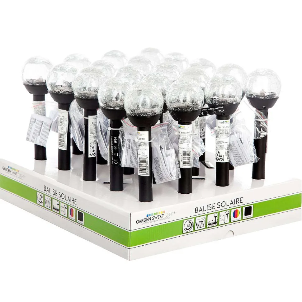 Balise Solaire A Planter Verre Noir Carry H.32Cm