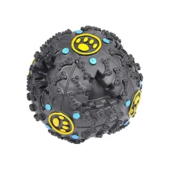 Balle Distributeur De Croquettes Vinyle Sonore Noir D.10Cm