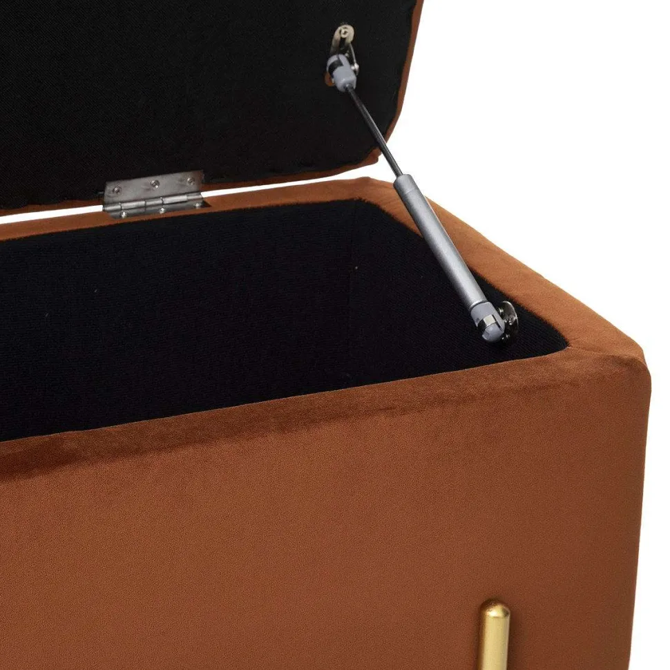 Banc Coffre Velours Art Ambre D.115X43X46Cm