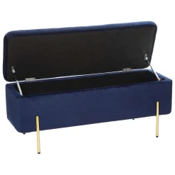 Banc Coffre Velours Art Encre D.155X43X46Cm