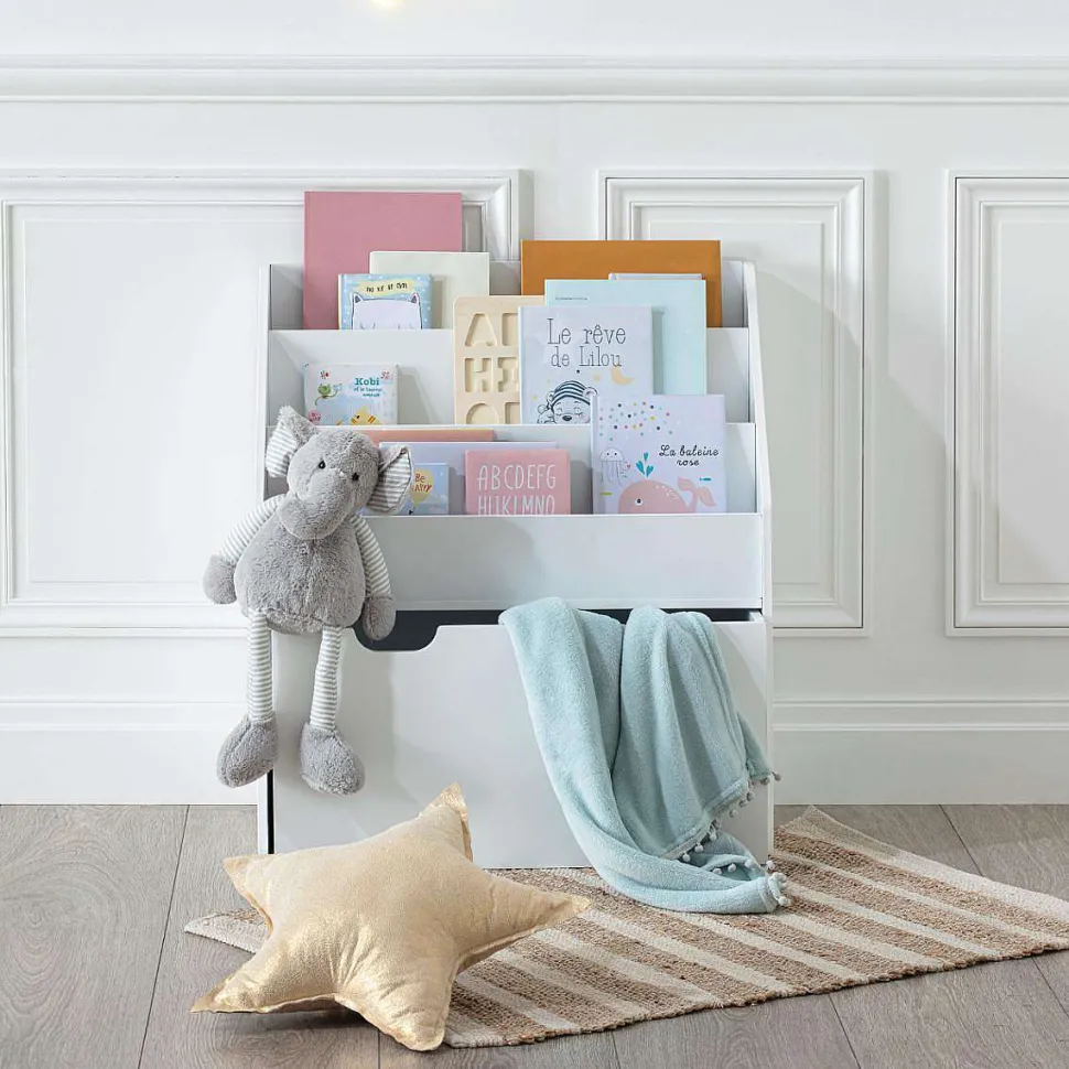 Bibliotheque Bac Roulette Blanc D.62.7X30X70Cm