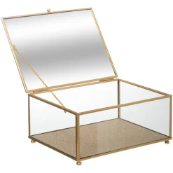 maxibazar Boite Bijoux Paillette Dore D.15X10X6Cm