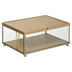 maxibazar Boite Bijoux Paillette Dore D.15X10X6Cm