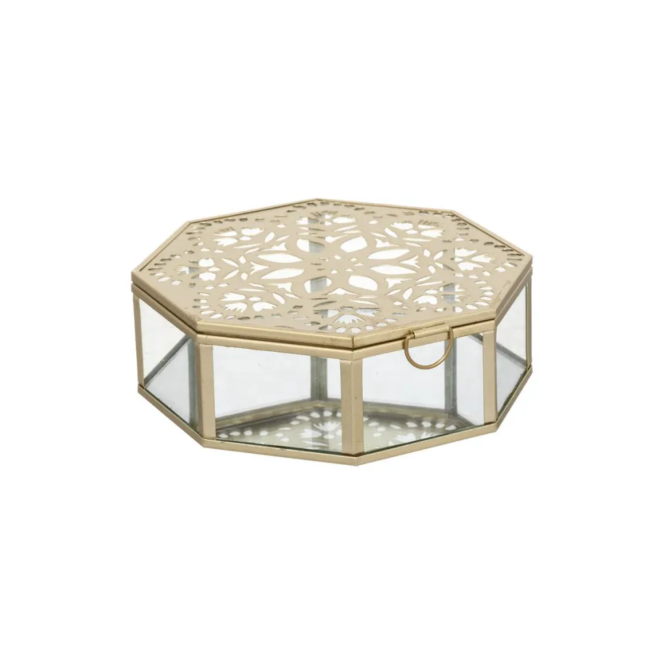 maxibazar Boite Bijoux Verre Night Dore