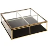 Atmosphera Boite Bijoux Verre Velours Carre Gold