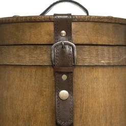 maxibazar Boite Bois Bruce Marron D.26X25Cm