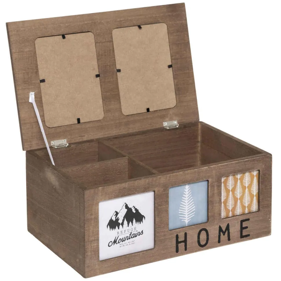 Atmosphera Boite Bois Home Multicolore D.28X18X12.5Cm