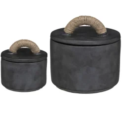 maxibazar Boite Ceramique Origines Noir D.13X13.5Cm