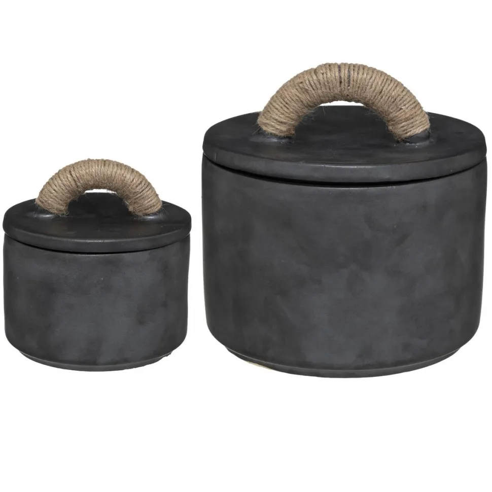 maxibazar Boite Ceramique Origines Noir D.13X13.5Cm