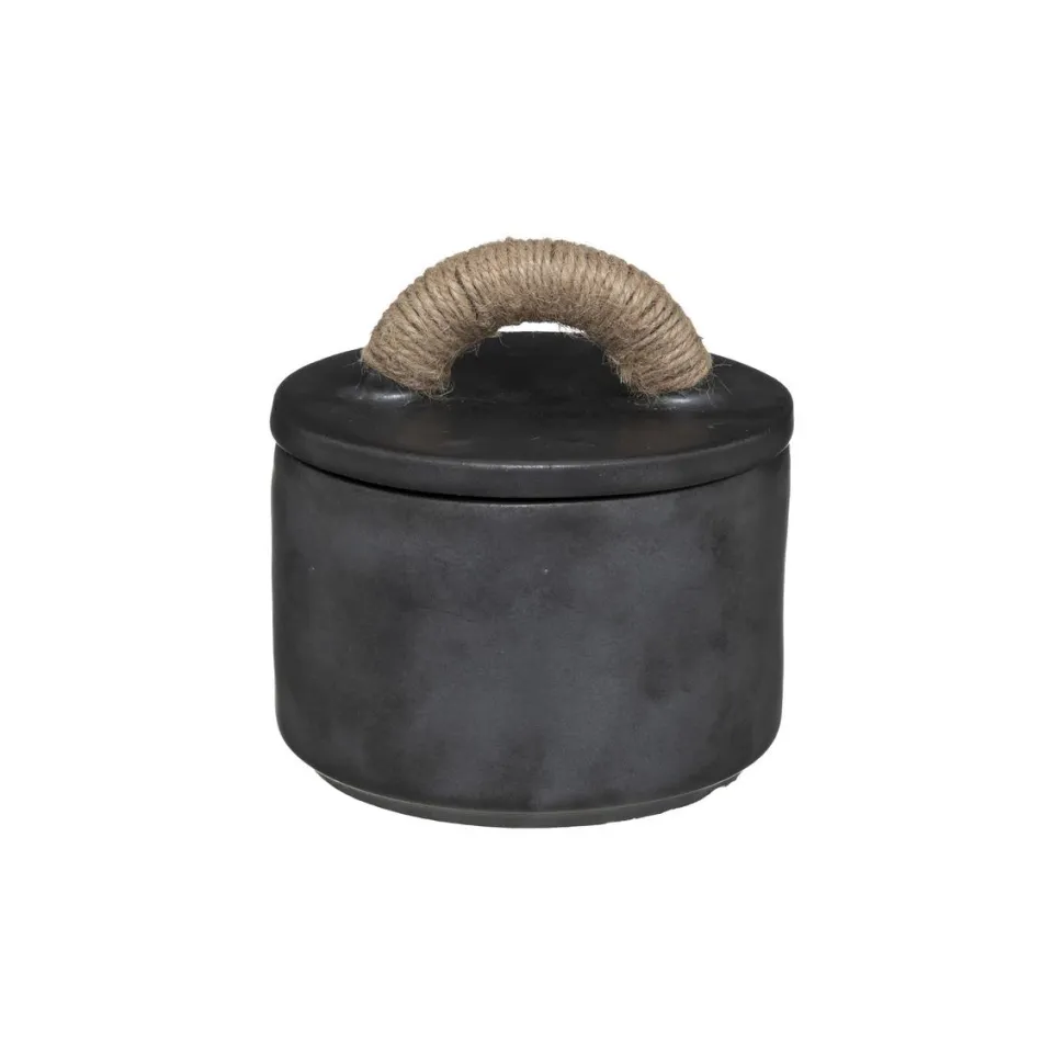 maxibazar Boite Ceramique Origines Noir D.13X13.5Cm