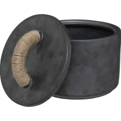 maxibazar Boite Ceramique Origines Noir D.13X13.5Cm