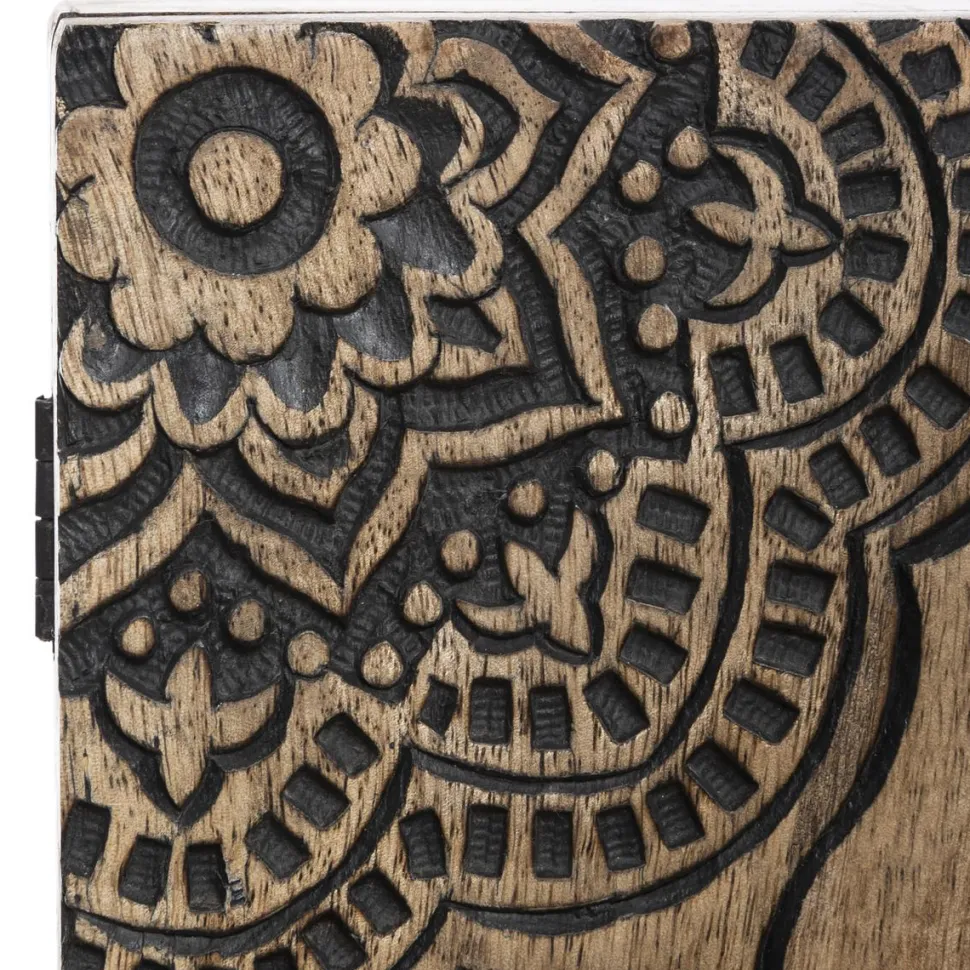 maxibazar Boite Cle Bois Scupte D.28X16Cm