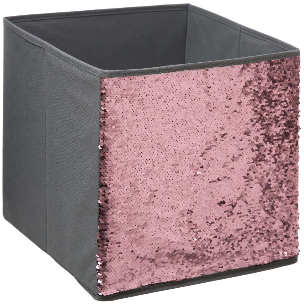 Boite De Rangement 31X31Cm Sequin Gris