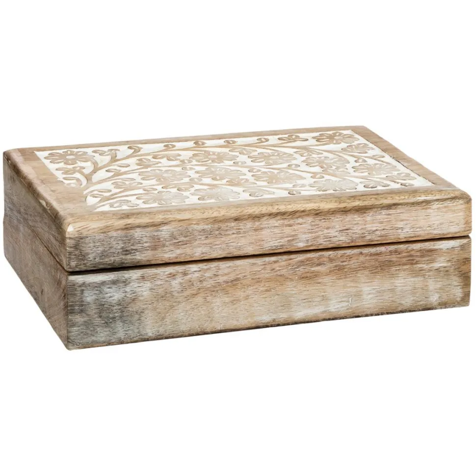 maxibazar Boite Deco Rectangle Bois Ritual D.21X14X6Cm