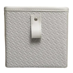 Boite Rangement 15X31Cm Cuir Tresse