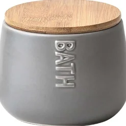 Boîte A Coton Dolomite Ronde Bath Gris Bambou