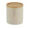 Boîte A Coton Polyresine Couvercle Bambou Beige Bambou