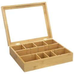 Boîte A The 12 Compartiments Amovibles Bambou