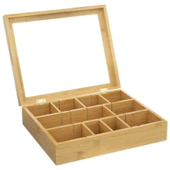 Boîte A The 12 Compartiments Amovibles Bambou