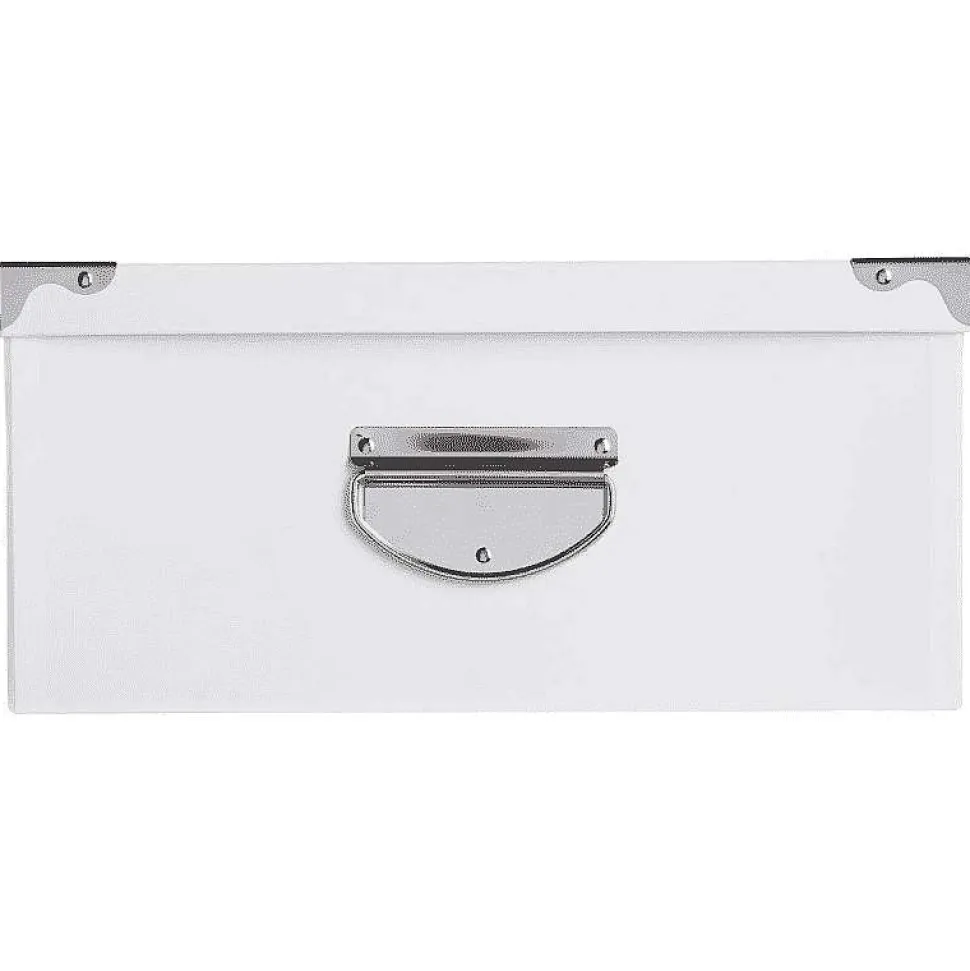 Boîte Coins Metal Blanc 36X24.5X12.5 Cm