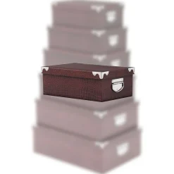 Boîte Coins Metal Croco Noir Ou Gris 28X19.5X10.8Cm