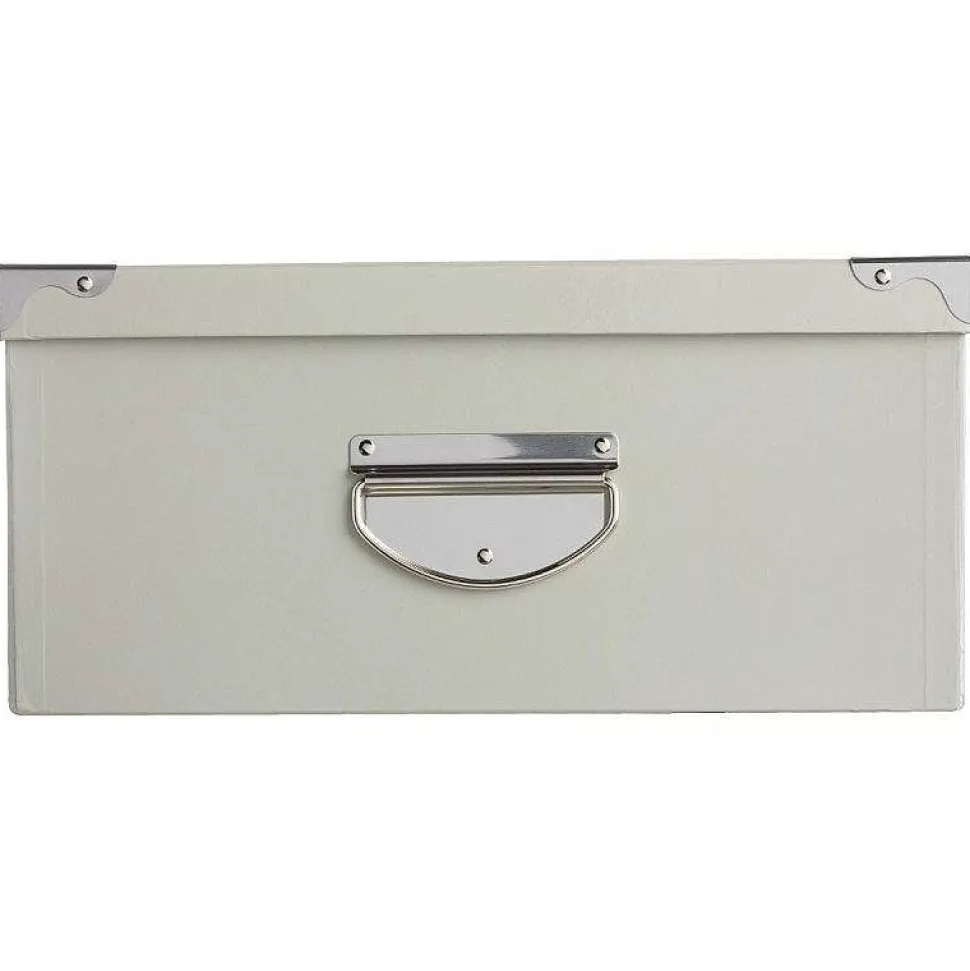 Boîte Coins Metal Gris 36X24.5X12.5 Cm